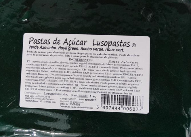 Pasta de Açúcar Verde Azevinho 1Kg