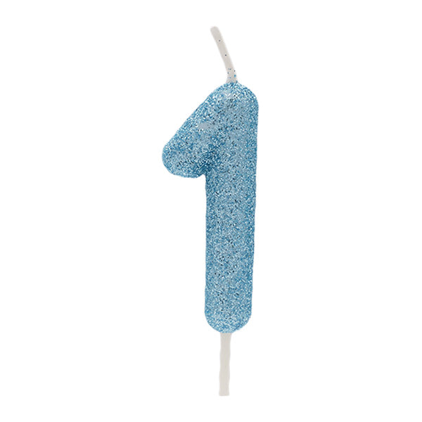 Vela Glitter Azul Nº 1