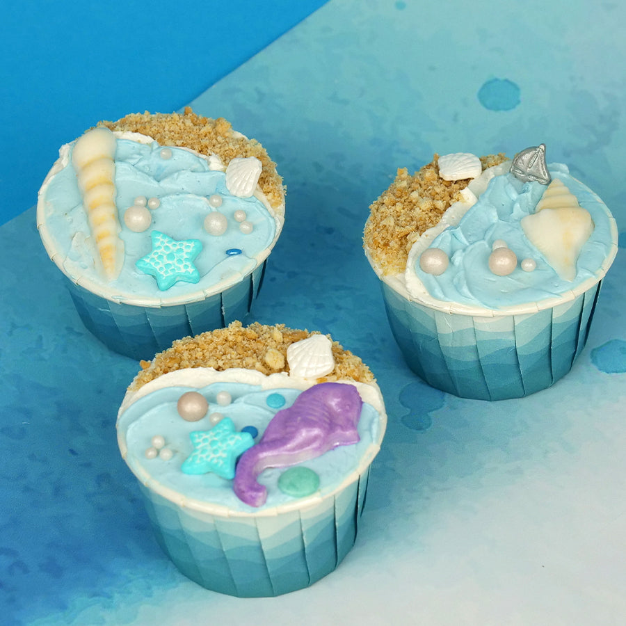 Cápsulas Cupcake Marmoreado Azul