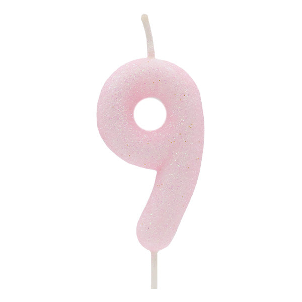 Vela Glitter Rosa Claro Nº9