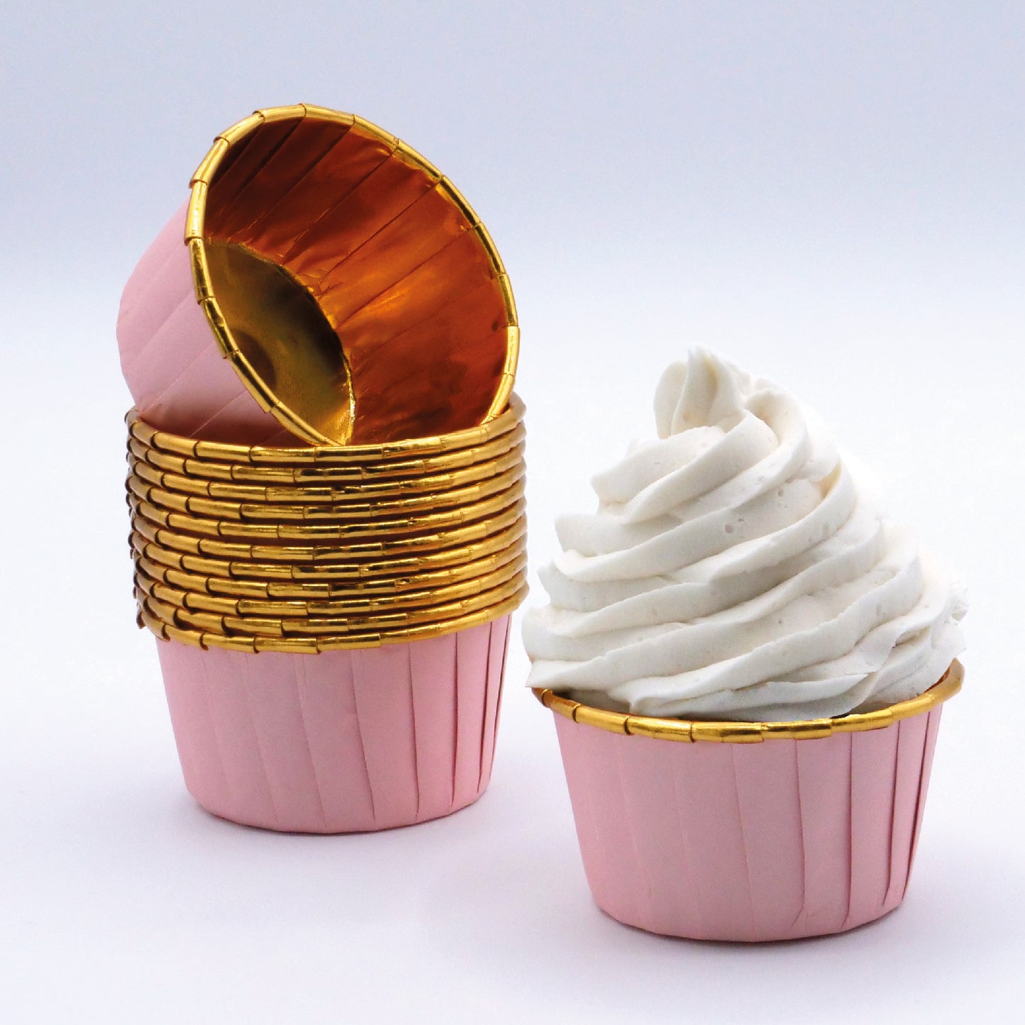 Cápsulas Cupcake Rosa & Ouro