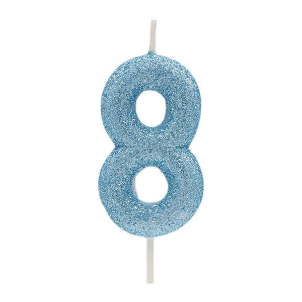 Vela Glitter Azul Nº8