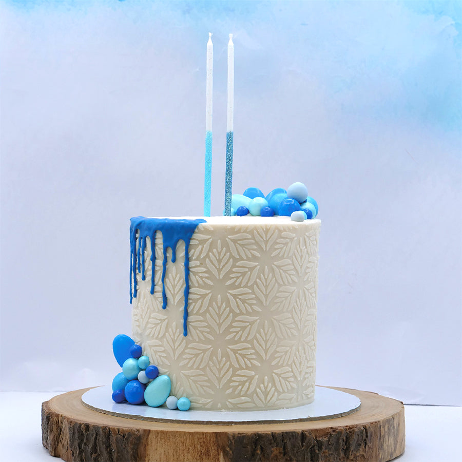 Velas Altas Glitter Azul Claro