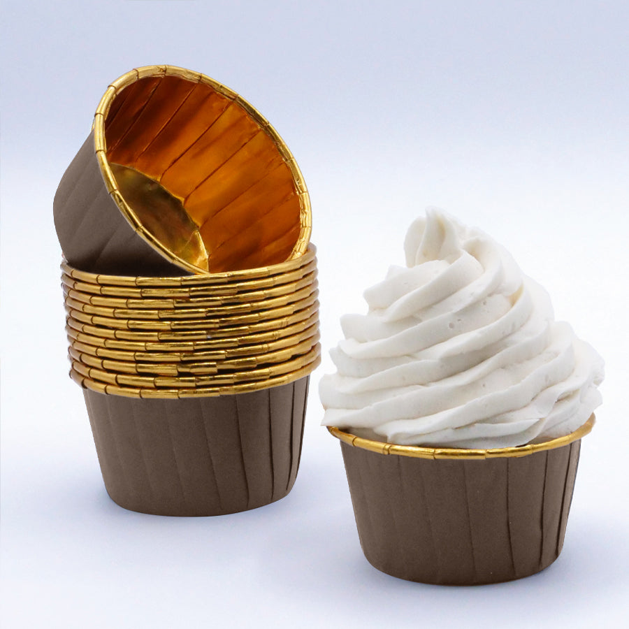 Brown & Gold Cupcake Capsules