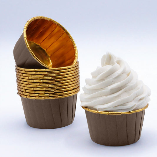 Brown & Gold Cupcake Capsules