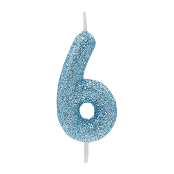 Vela Glitter Azul Nº6