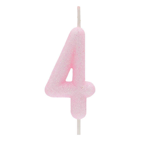 Vela Glitter Rosa Claro Nº4