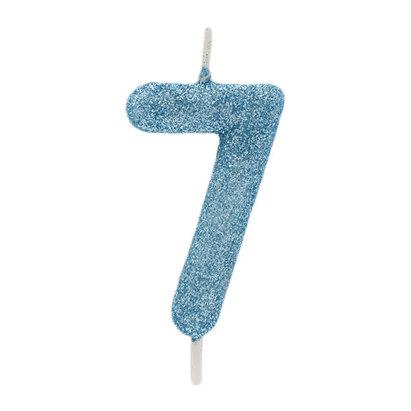 Vela Glitter Azul Nº7