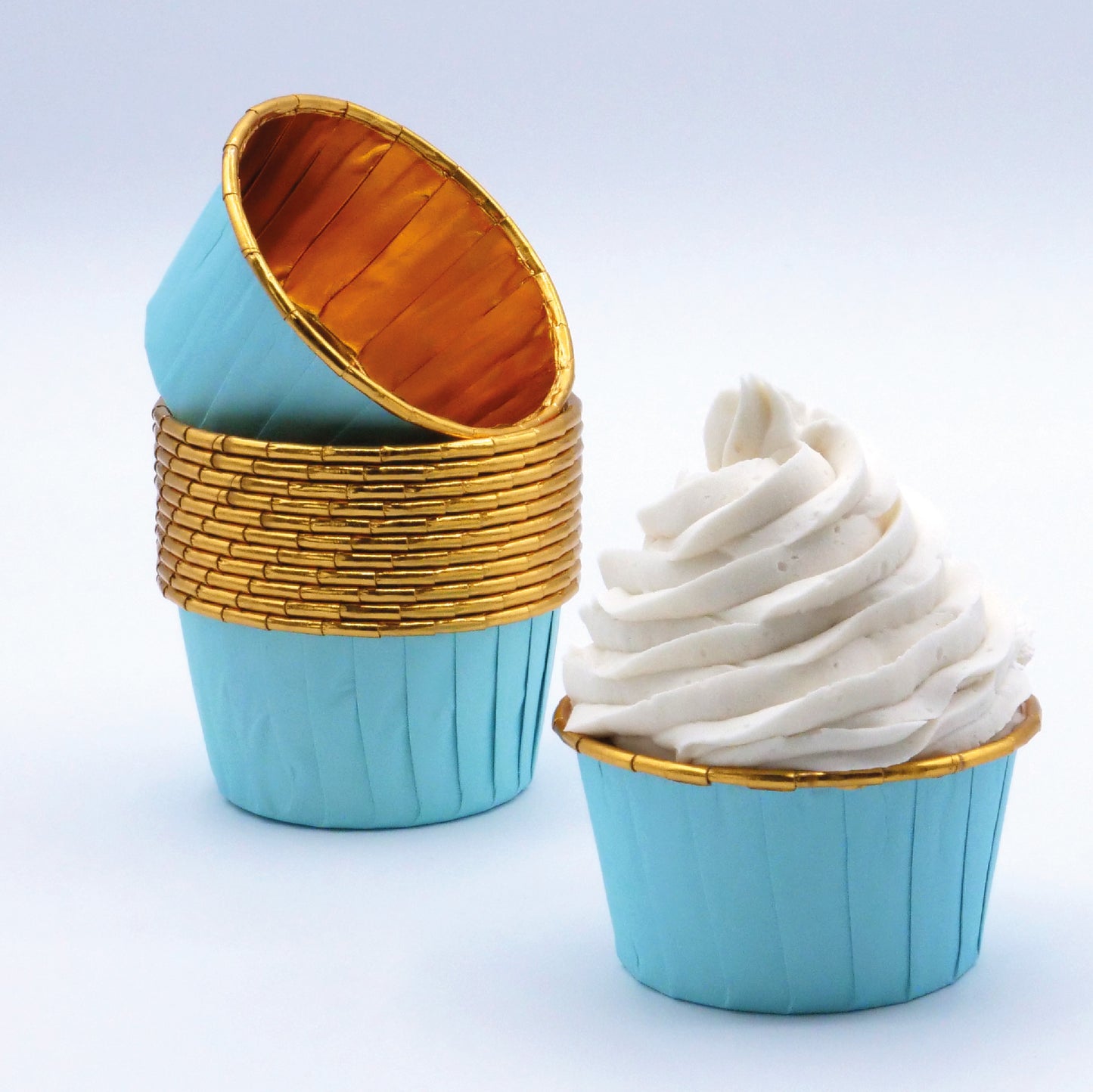 Blue & Gold Cupcake Capsules