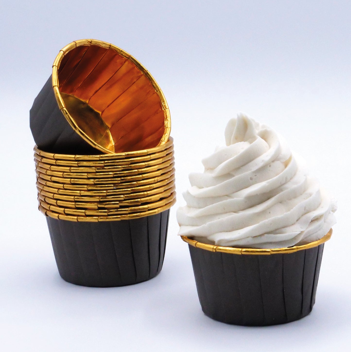 Cápsulas Cupcake Preto & Ouro