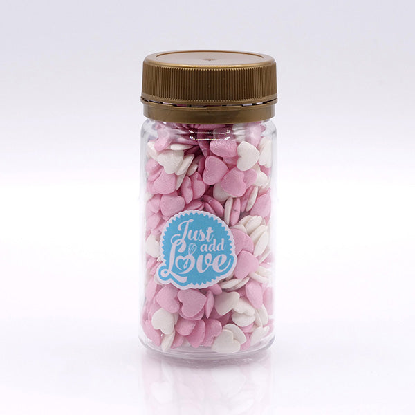 Corações Médios Rosa Claro e Branco