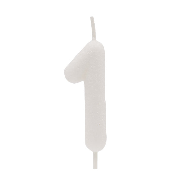 Vela Glitter Branco Nº 1