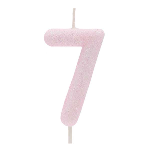 Vela Glitter Rosa Claro Nº7