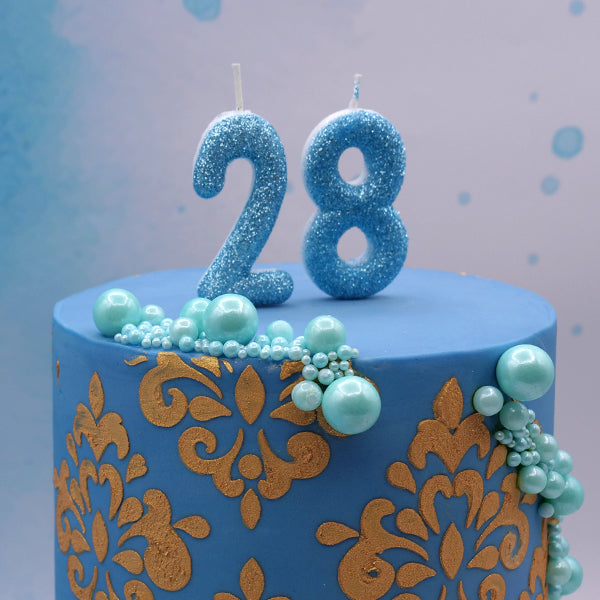 Vela Glitter Azul Nº6