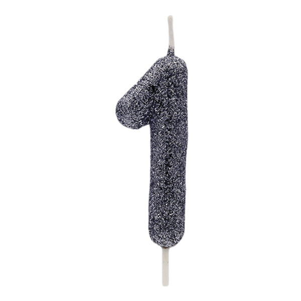 Vela Glitter Preto Nº1