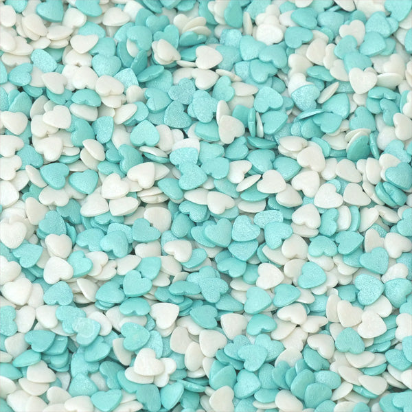 Corações Médios Azul Claro e Branco
