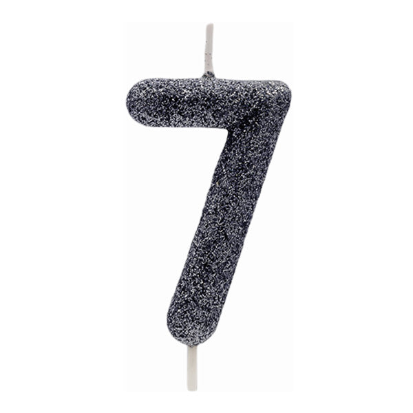 Vela Glitter Preto Nº7