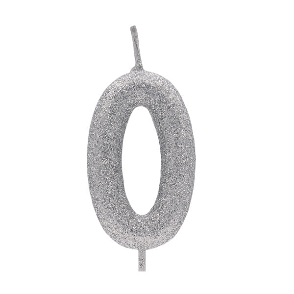 Vela Glitter Prata Nº0