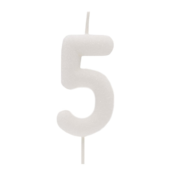 Vela Glitter Branco Nº 5