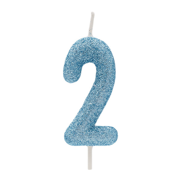 Vela Glitter Azul Nº 2