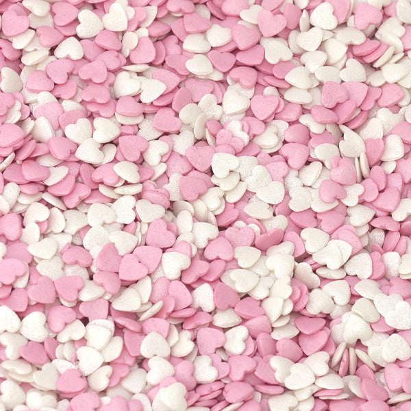 Corações Médios Rosa Claro e Branco