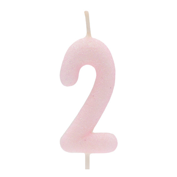 Vela Glitter Rosa Claro Nº2