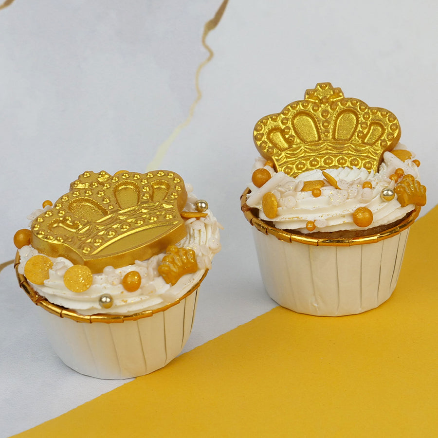 Cápsulas Cupcake Brancas & Ouro