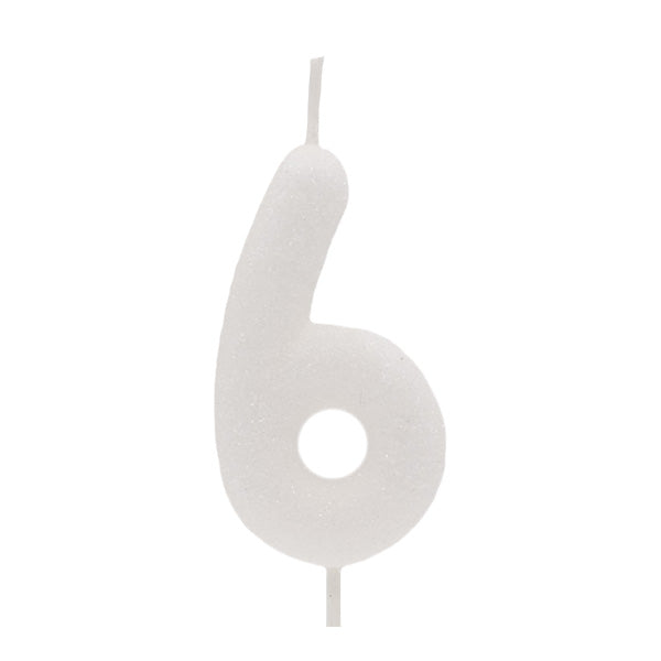 Vela Glitter Branco Nº 6