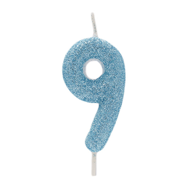 Vela Glitter Azul Nº9