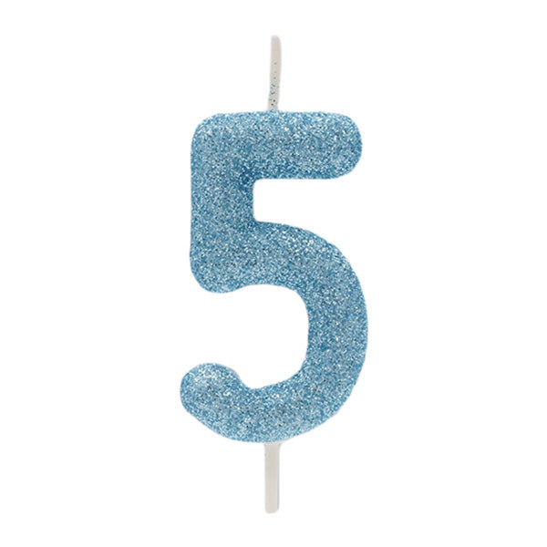 Vela Glitter Azul Nº5
