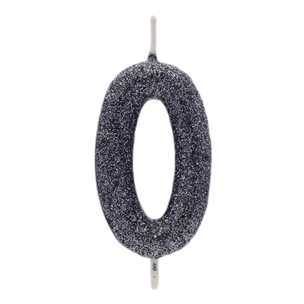 Vela Glitter Preto Nº0