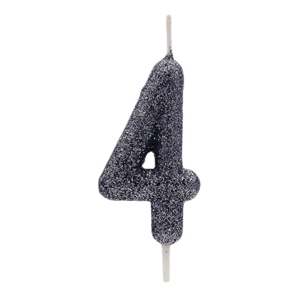 Vela Glitter Preto Nº4