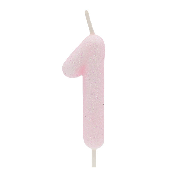 Vela Glitter Rosa Claro Nº1
