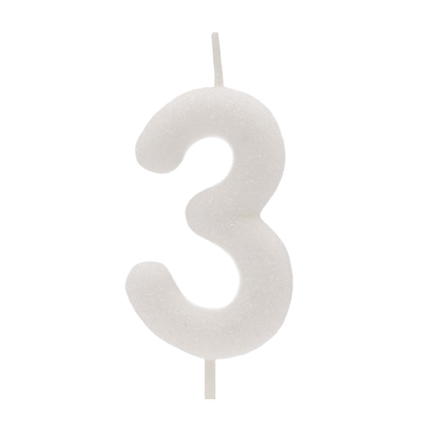 Vela Glitter Branco Nº 3