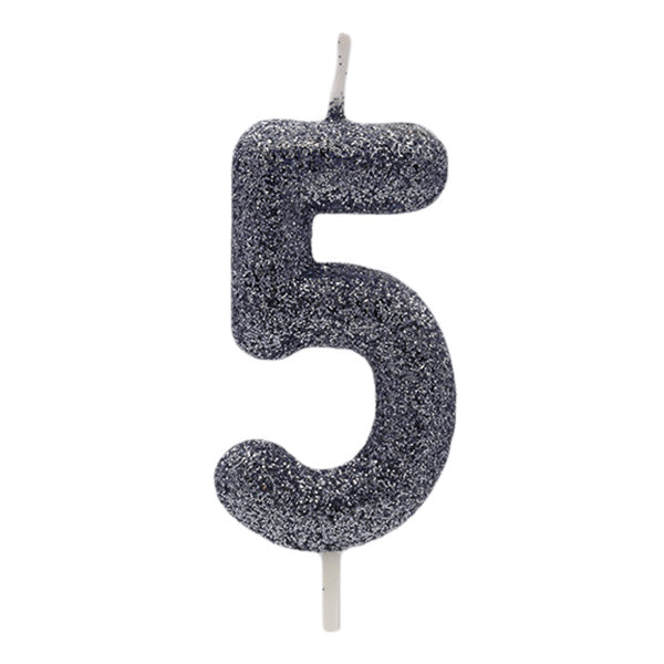 Vela Glitter Preto Nº5