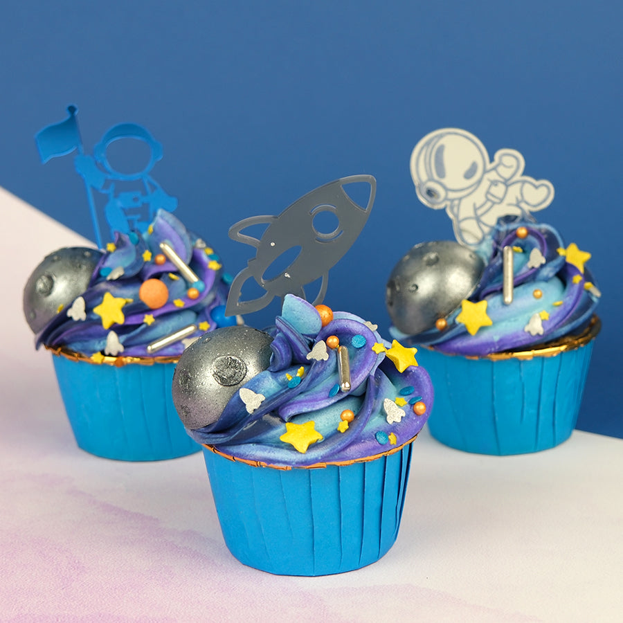 Dark Blue & Gold Cupcake Capsules