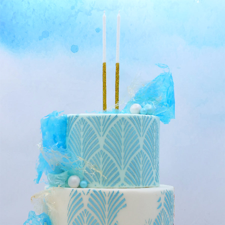 Tall Gold Glitter Candles
