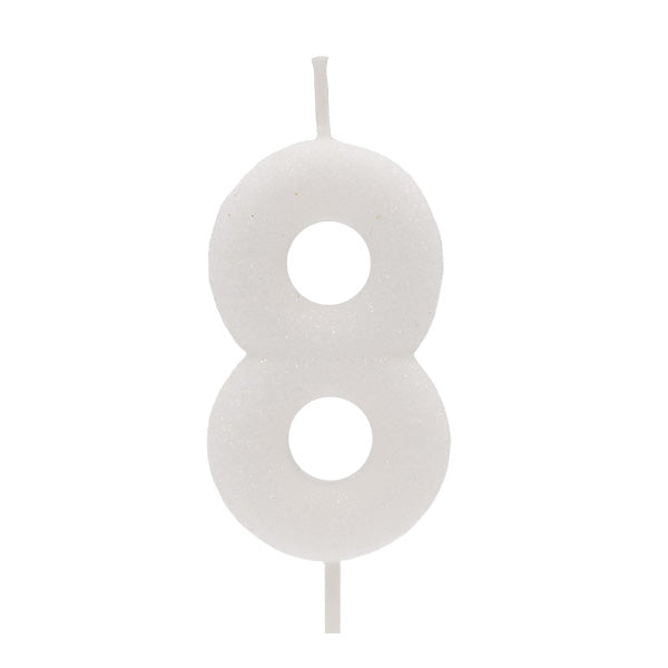 Vela Glitter Branco Nº8