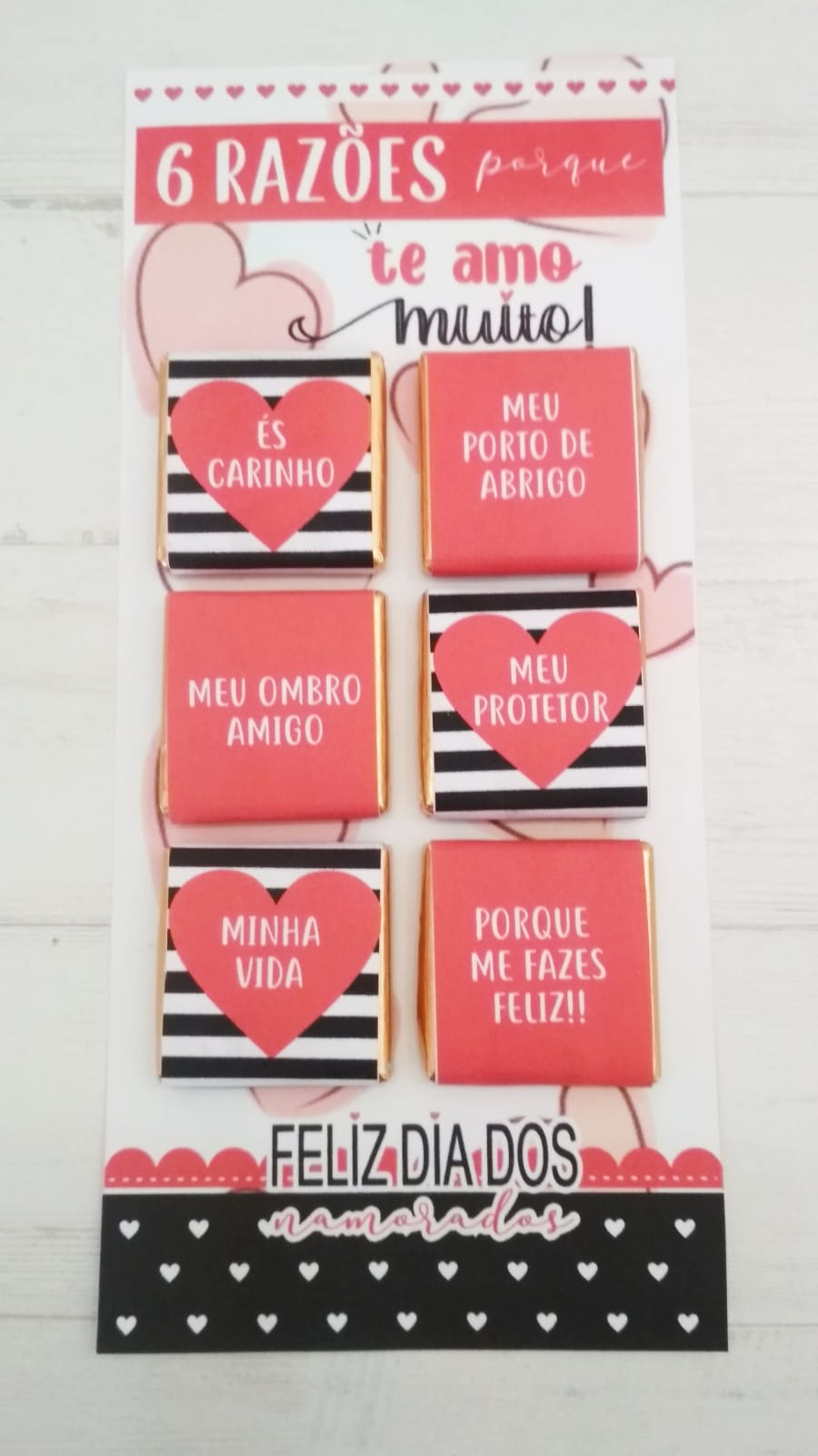 Blister of 6 Chocolate Neapolitans - Valentine's Day