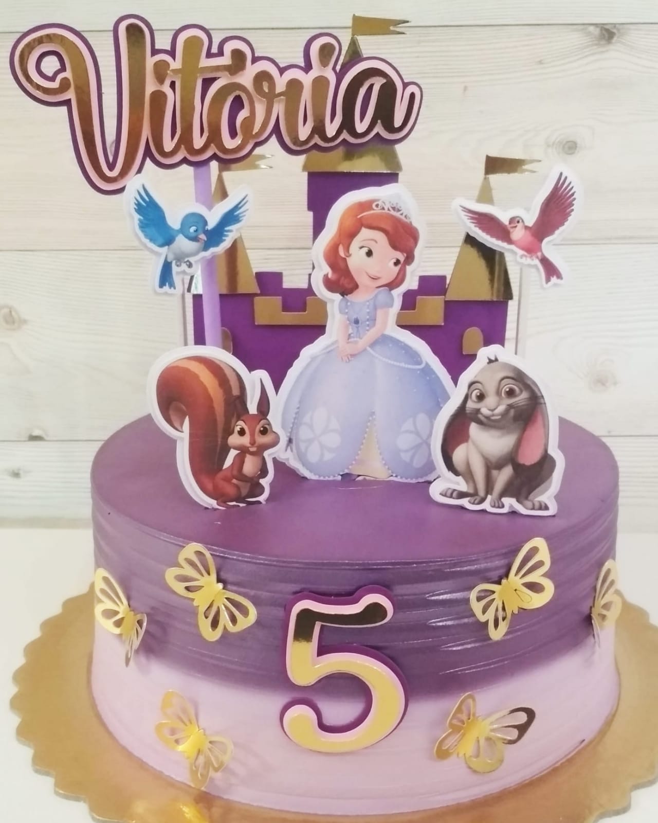 Topo de Bolo 3D Princesa Sofia