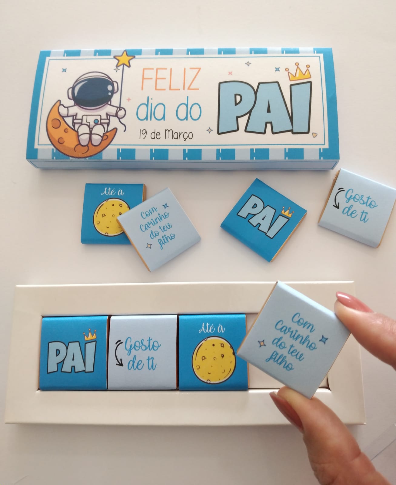Caixa Retangular de 4 Napolitanas - Dia do Pai