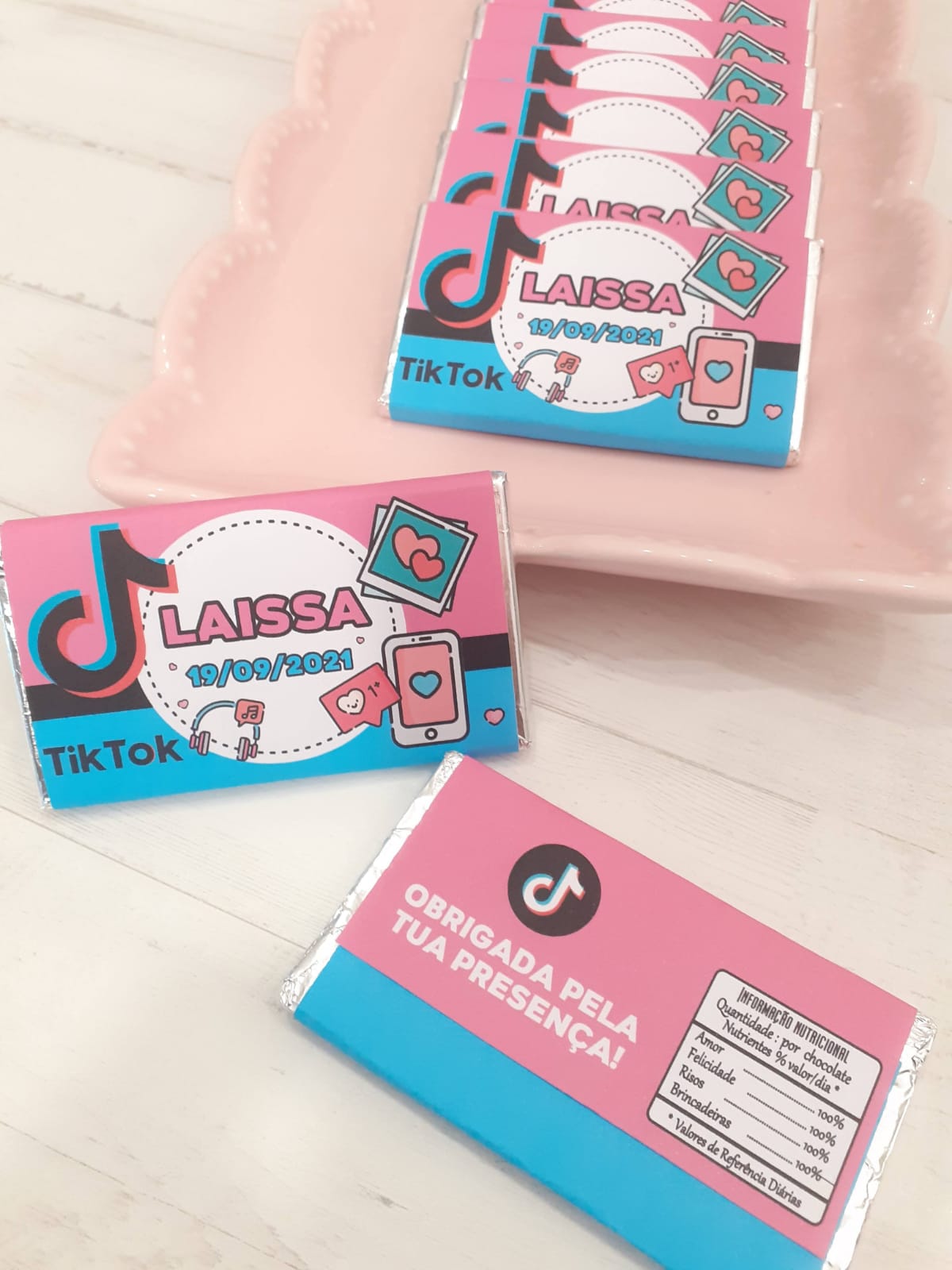 Chocolate de 20gr Personalizado - Tik Tok