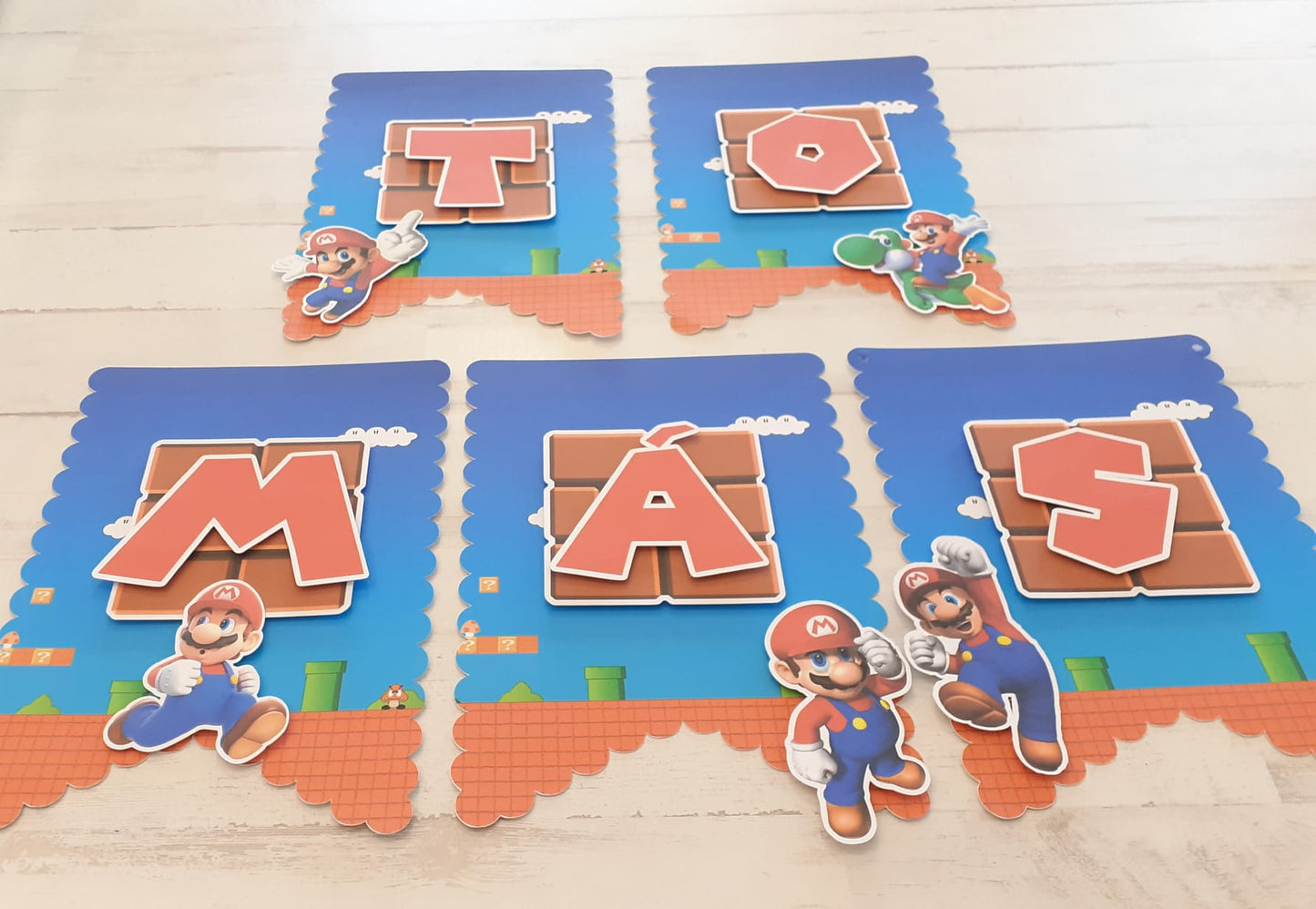 Faixa de Parabéns/Nome Personalizada - Super Mário