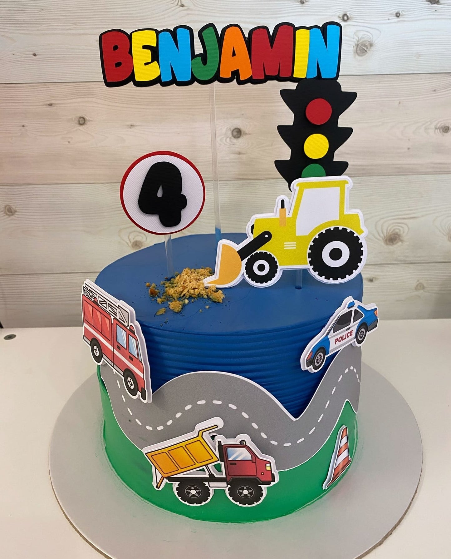 Topo de Bolo 3D Carros Transporte