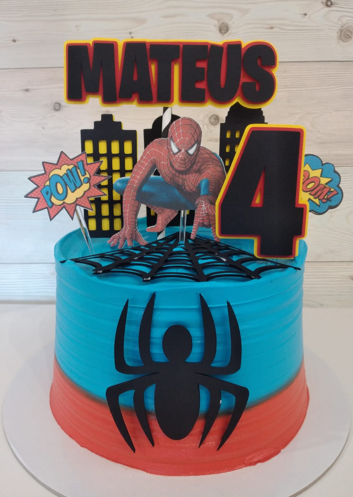 Topo de Bolo Spider Man