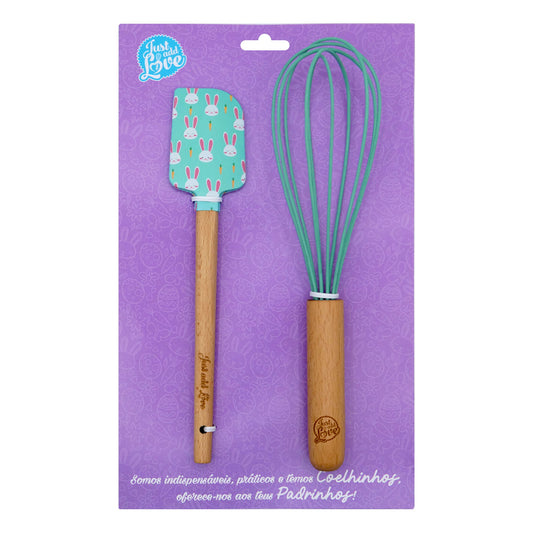 Kit Espátula + Batedor de Bolos